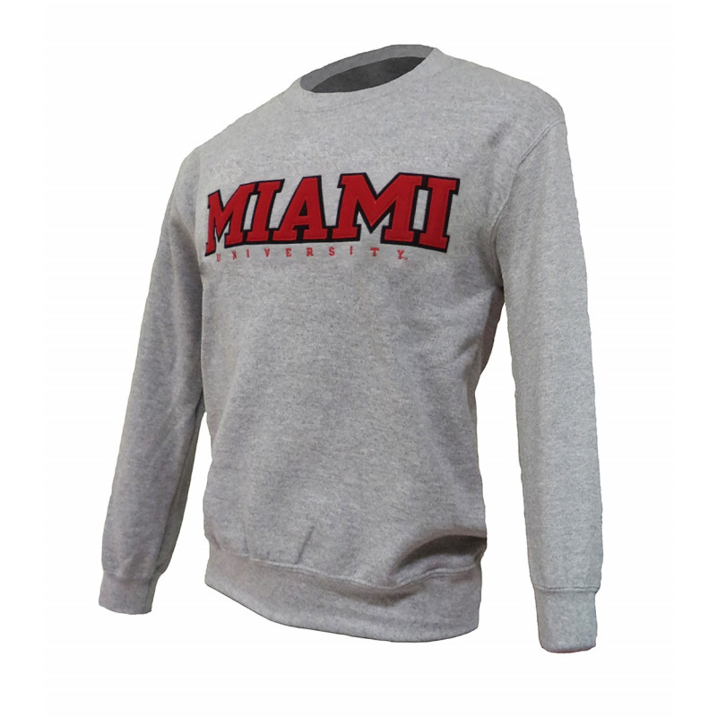 Gray Crew with Miami over University in Red Felt