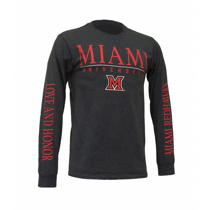 Miami University Charcoal Long Sleeve Tee