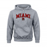 Miami University Hoodie w/ Miami Arched over HawkHead, Gray