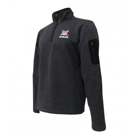 Miami University Charcoal Heathered Fleece 1/4 Zip