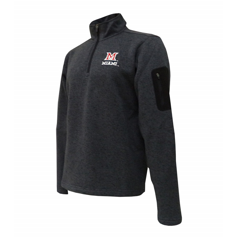 Miami University Charcoal Heathered Fleece 1/4 Zip