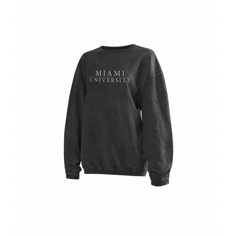 Women's Miami University Gray Corded Crew