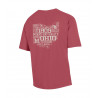 Red Comfort Wash Ohio Outline Short Sleeve Tee