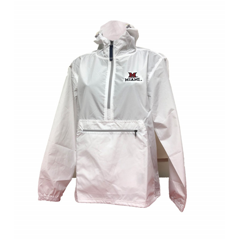 Women's White Miami University Pack-n-Go Pullover