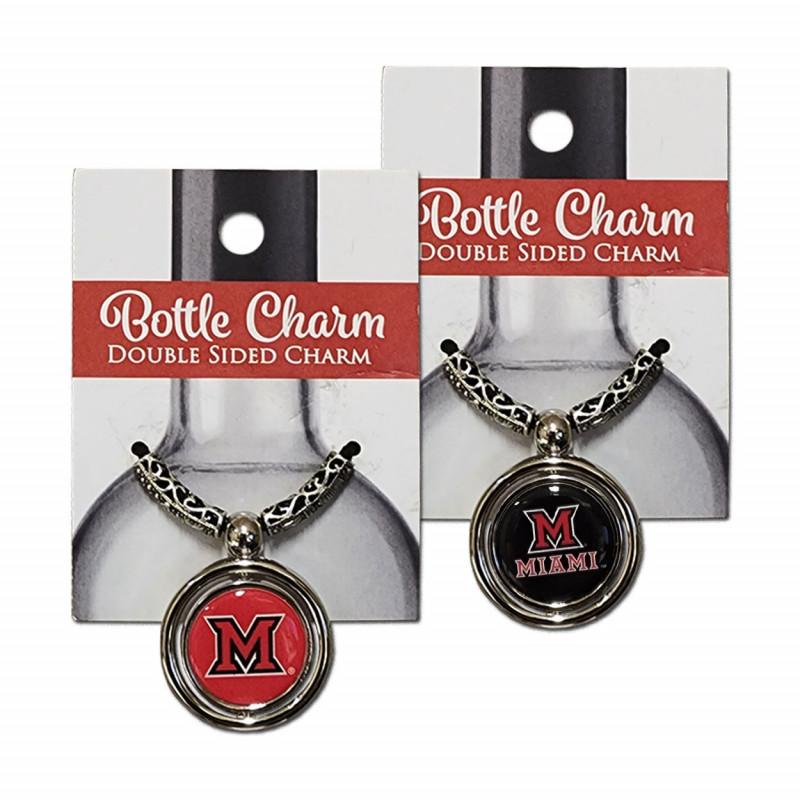 Miami Univ. 2-Sided Bottle Charms, Red or Black
