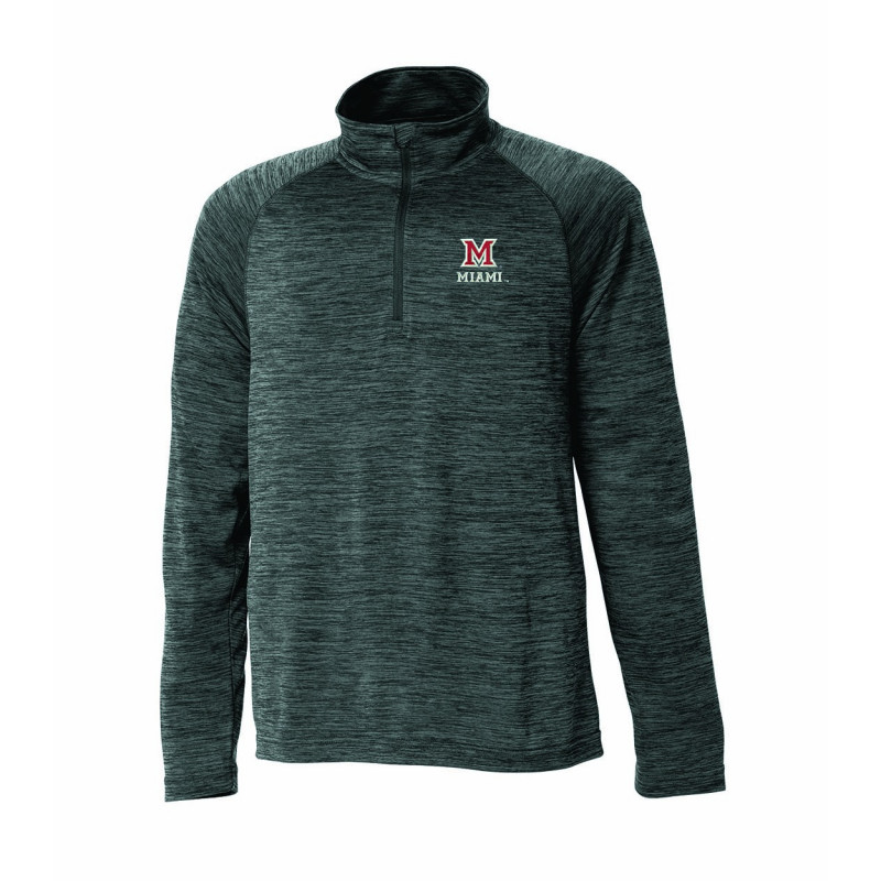 Miami University Black Space Dye Poly 1/4 Zip