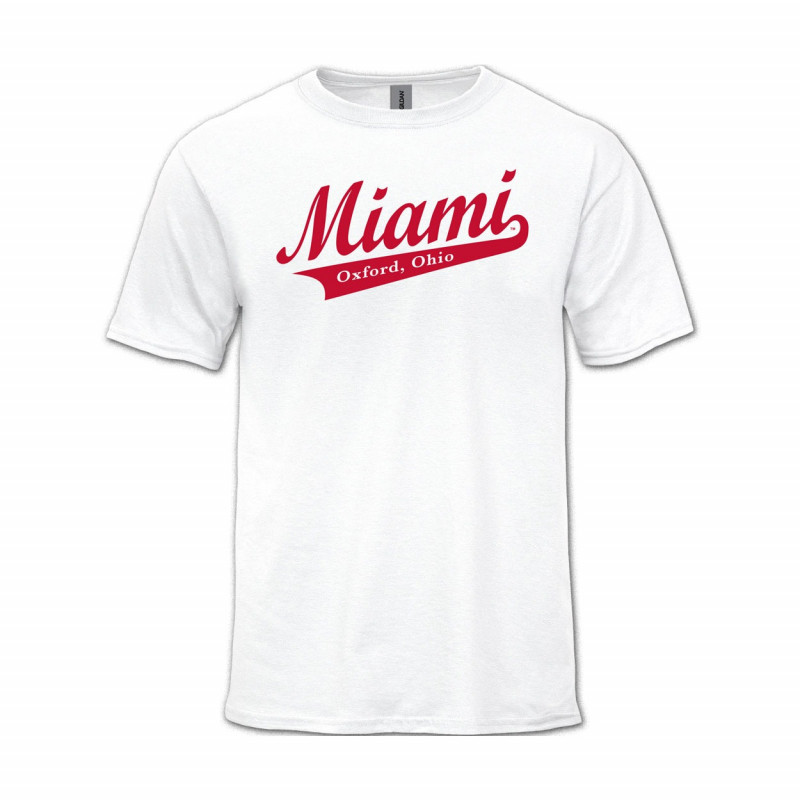 Miami Script w/ Tail Short Sleeve Tee, White