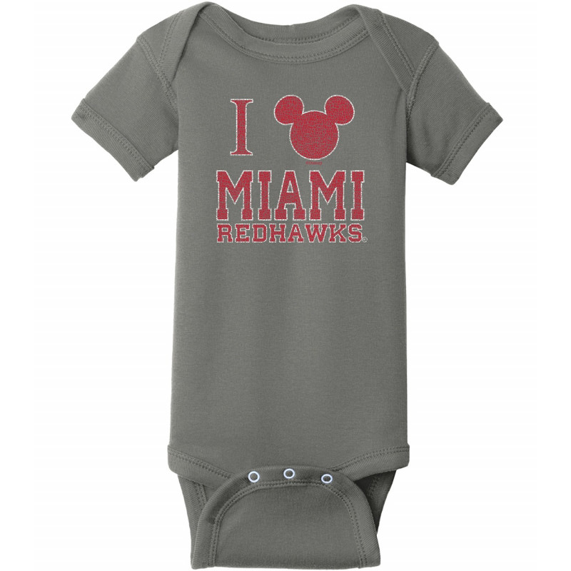 Miami University Mickey Mouse Charcoal Onesie
