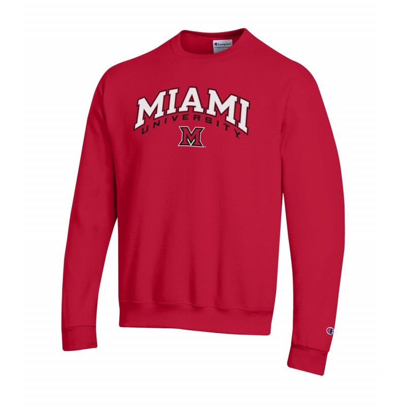 Miami University Arched Miami over M Crew, Red