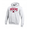 Miami Arched over Block "M" Hoodie, White