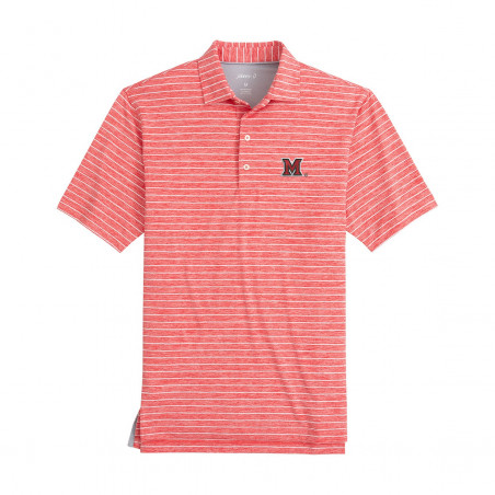 Johnnie-O Miami University Newton Polo with White Stripes