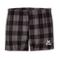 Boxercraft Miami M Men's Flannel Boxer Short, Black & Gray