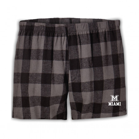 Boxercraft Miami M Men's Flannel Boxer Short, Black & Gray