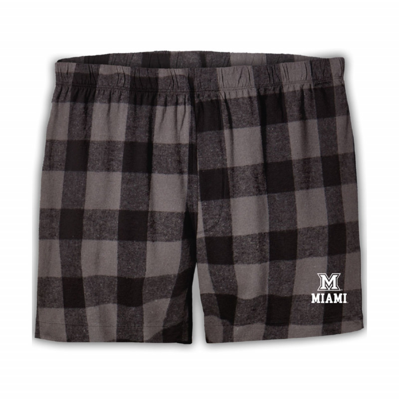 Boxercraft Miami M Men's Flannel Boxer Short, Black & Gray