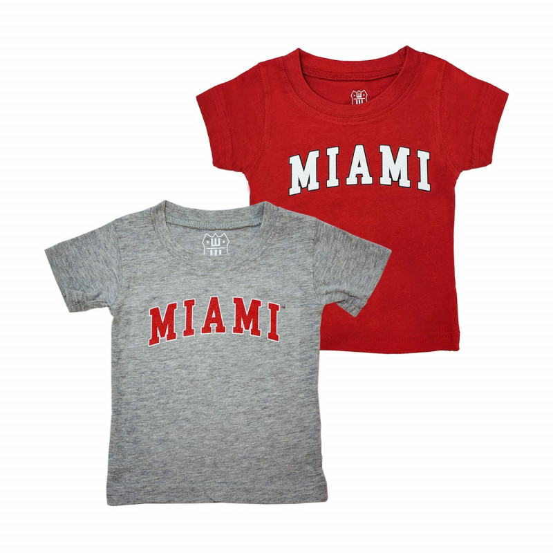 Wes and Willy Miami Infant Short Sleeve Tee, Red or Gray