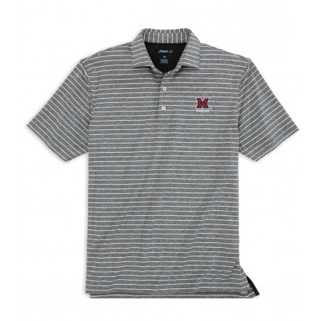 Johnnie-O Miami University Newton Polo with White Stripes
