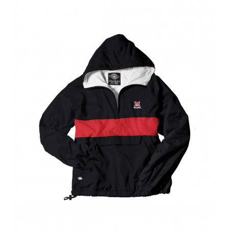 Black and Red 1/2 Zip Windshirt with Miami