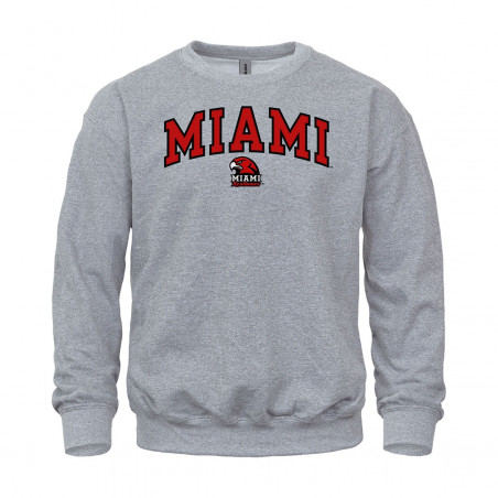 Miami University Crew w/ Miami Arched over Hawk Head, Gray