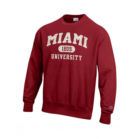 Champion Miami University Red Reverse Weave Crew