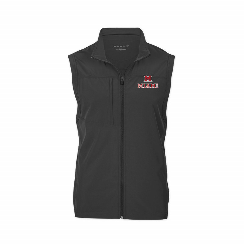 Boxercraft Miami Full Zip Woven Vest, Black