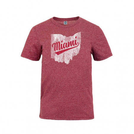 Miami Script over State Short Sleeve Tee, Red