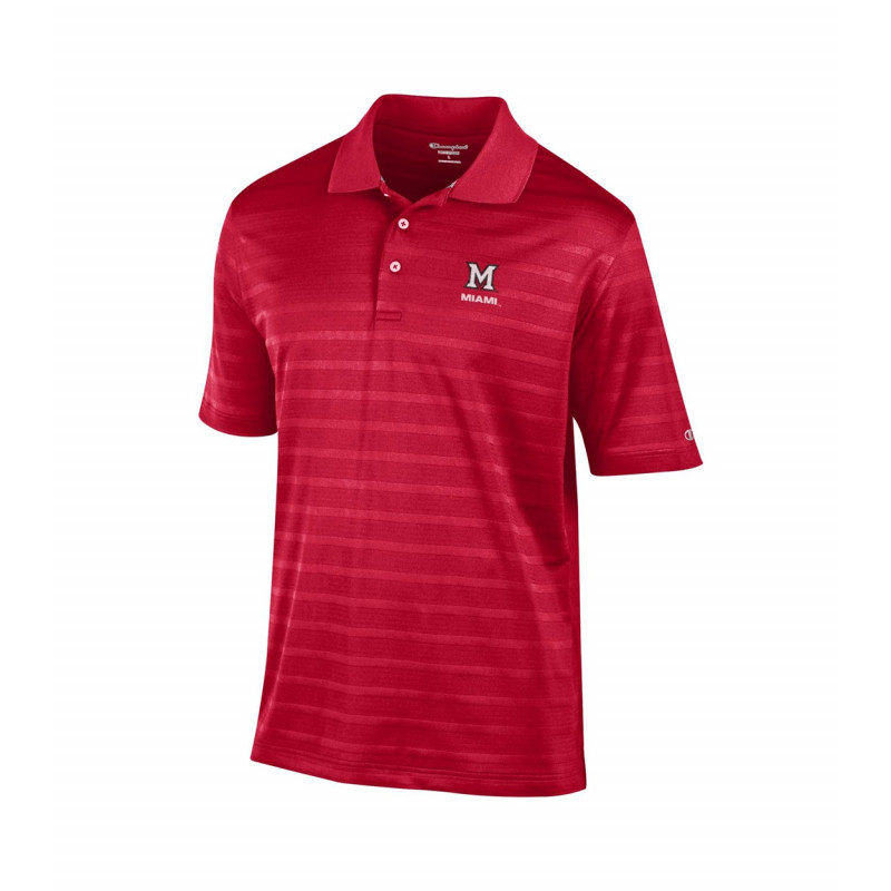 Champion Miami University Red Textured Polo