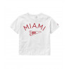 Women's Miami University Cropped White Pennant Tee