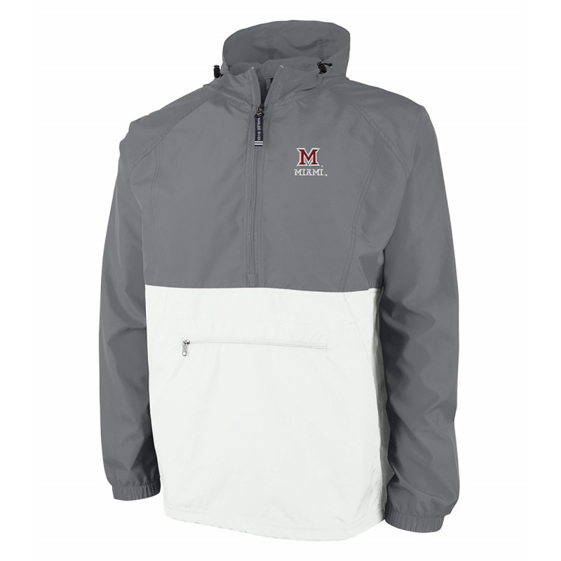 Gray & White Pack-n-Go Half-Zip Jacket
