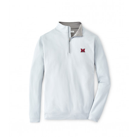 Peter Millar Light Grey Poly 1/4 Zip