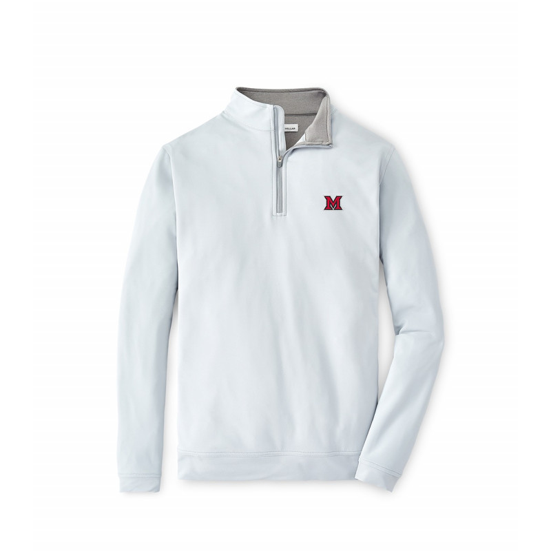 Peter Millar Light Grey Poly 1/4 Zip