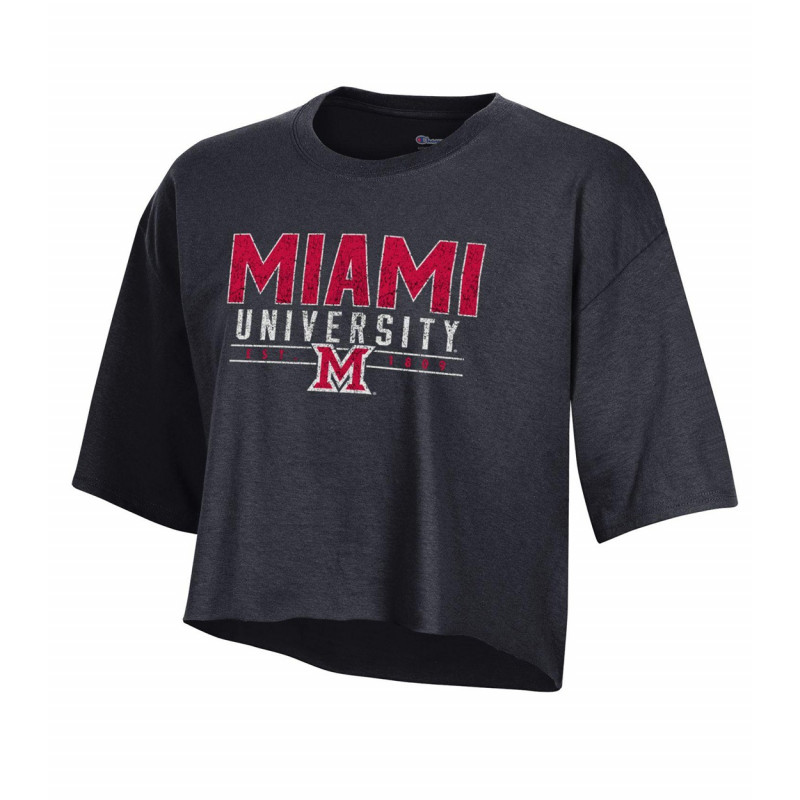 Champion Women's Boyfriend Black Crop Tee