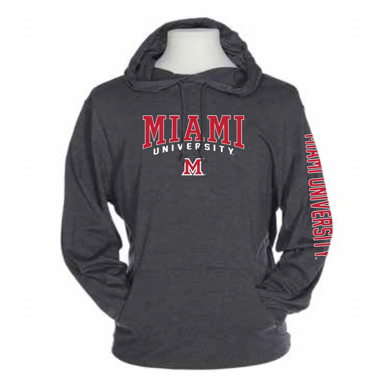 Miami University Charcoal Long Sleeve Hood