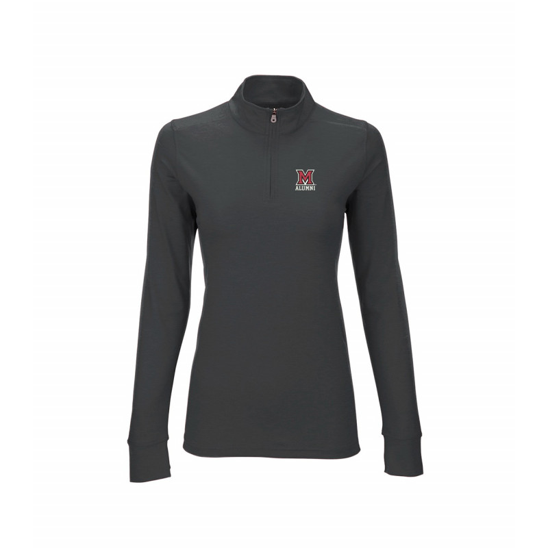 Women's Miami University Alumni Grey Poly 1/4 Zip