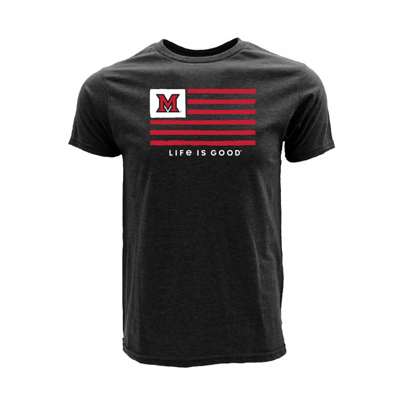 Miami RedHawks Life is Good Flag T-shirt