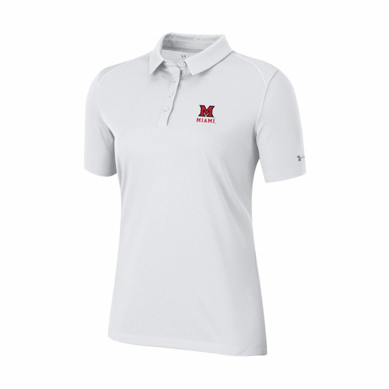 Under Armour Miami Univ. M Logo Women's Heatgear Polo, White