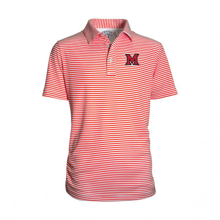 Garb Miami Univ. Block M Toddler Striped Polo, Red/ White