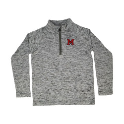 Garb Miami Univ. Block M Youth Heathered 1/4 Zip, Gray