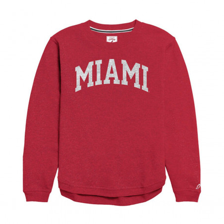 League Miami Women's Fleece Crew, Red