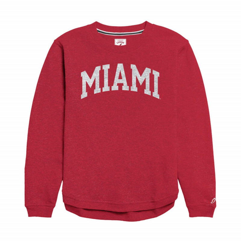 League Miami Women's Fleece Crew, Red