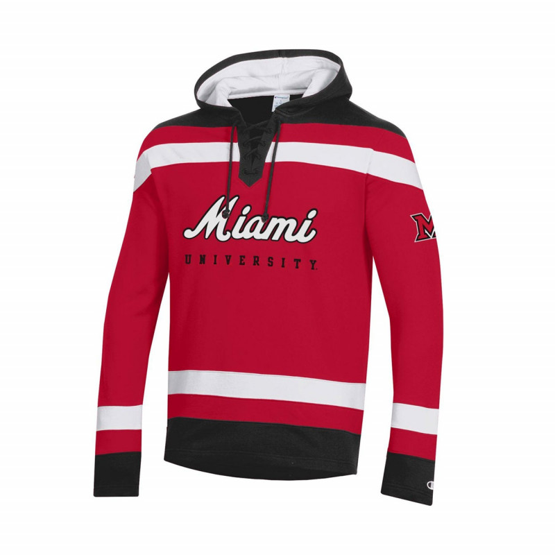 Champion Miami Hockey-Style Hoodie, Red/Black