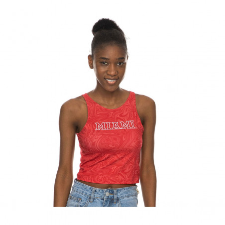 ZooZatz Miami First Down Crop Tank, Red