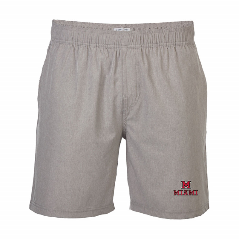 Boxercraft Miami University Men's Riptide Shorts Logo, Gray