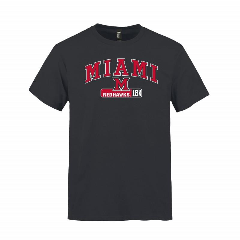 Miami RedHawks Black Block M/1809 Short Sleeve Tee