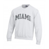 White Miami University Big Cotton Crew Neck Sweater