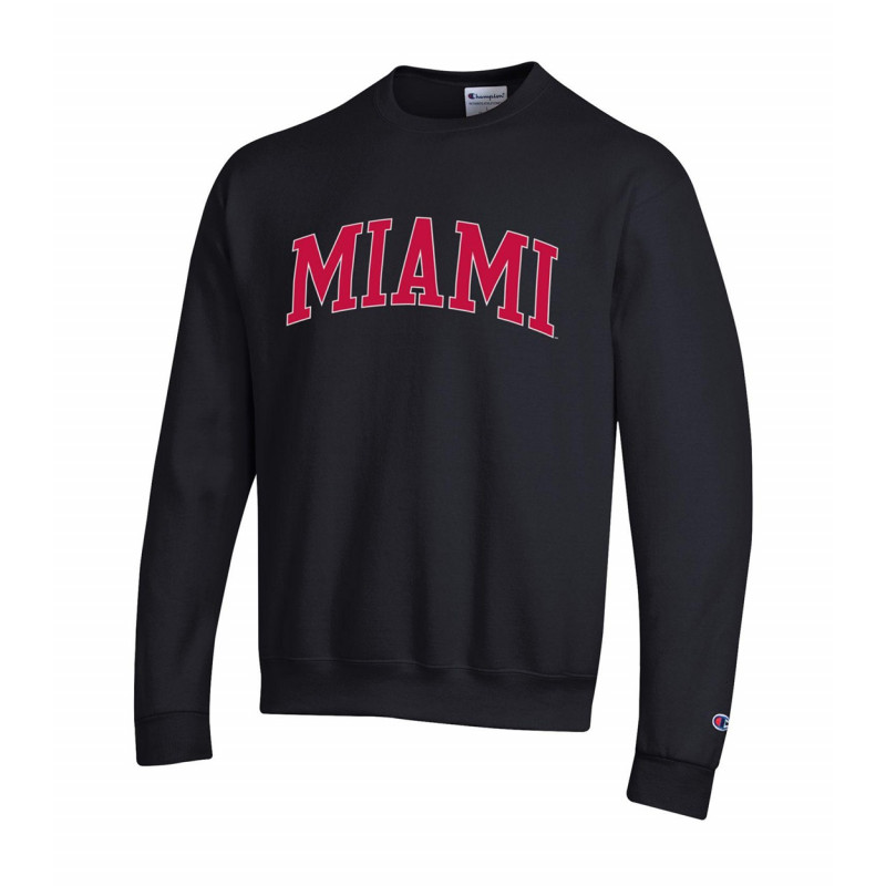 Miami University Arched Miami over M Crew, Black