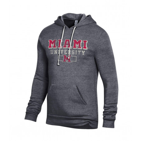 Miami University Super Soft Faded Black Hooded Sweatshirt