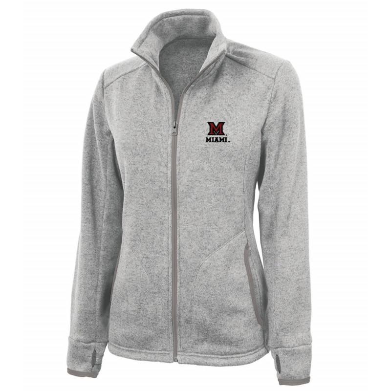 Women's Miami University Full-Zip Gray Sweatshirt