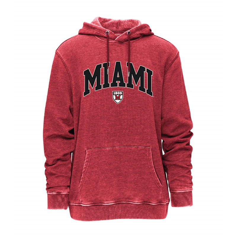 Camp David Red Miami Hoodie w Black Miami Lettering