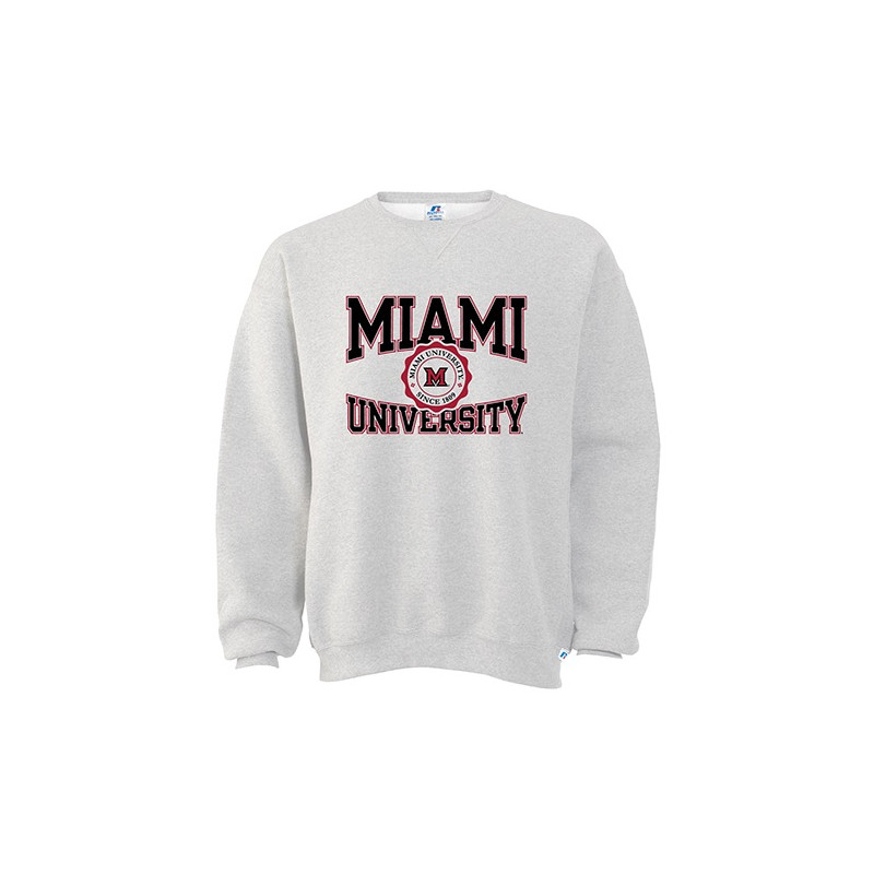 Russell Miami University Gray Crew Sweatshirt