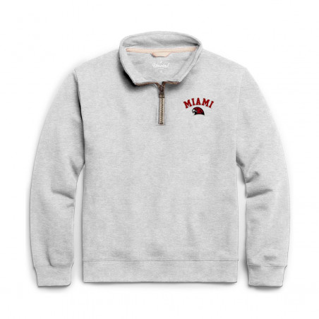 League Miami RedHawks Youth Fleece 1/4 Zip, Gray